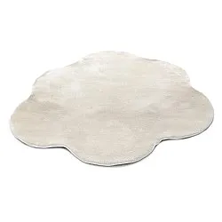 Wavy Round Rug - Aranga Super Soft Fur (beige)