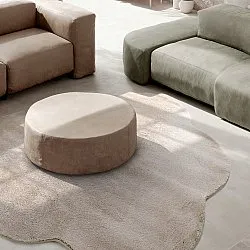 Wavy Round Rug - Aranga Super Soft Fur (brown)