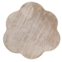 Wavy Round Rug - Aranga Super Soft Fur (brown)