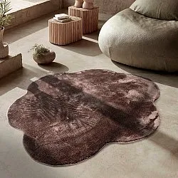 Wavy Round Rug - Aranga Super Soft Fur (dark brown)