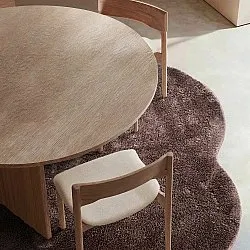 Wavy Round Rug - Aranga Super Soft Fur (dark brown)
