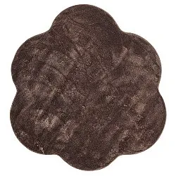 Wavy Round Rug - Aranga Super Soft Fur (dark brown)