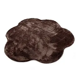 Wavy Round Rug - Aranga Super Soft Fur (dark brown)