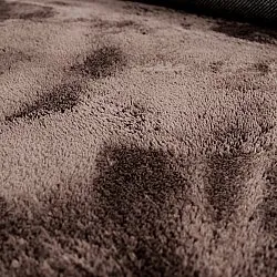Wavy Round Rug - Aranga Super Soft Fur (dark brown)