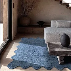 Wavy jute rug - San Francisco (blue)