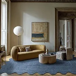 Wavy jute rug - San Francisco (blue)