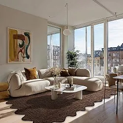 Wavy jute rug - San Francisco (brown)