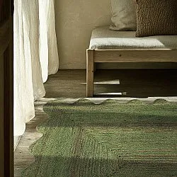 Wavy jute rug - San Francisco (army green)