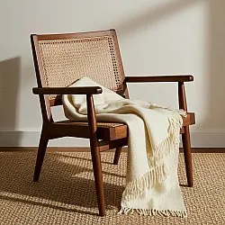 Throws - Plaid in wool mix - Samantha (offwhite)