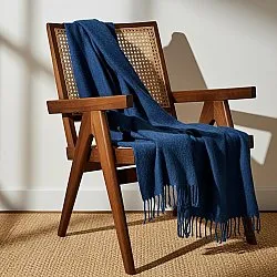 Throws - Wool blend throw - Samantha (navy blue)