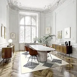 Wilton rug - Carmen (cream/black)