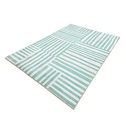 Wilton rug - Joma (turquoise/white)