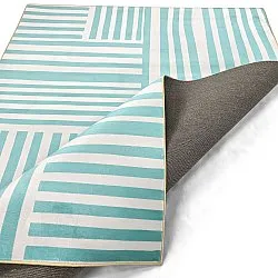 Wilton rug - Joma (turquoise/white)