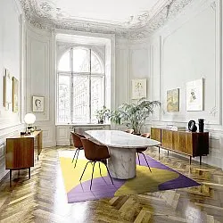 Wilton rug - Leiden (yellow/purple)