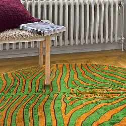 Round rug - Zebra (green/orange)