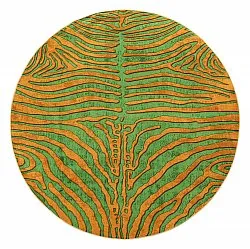 Round rug - Zebra (green/orange)
