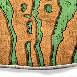 Round rug - Zebra (green/orange)