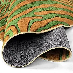 Round rug - Zebra (green/orange)
