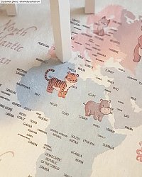 Childrens rugs - Animal Map (beige)