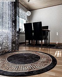 Round rug - Tilos (black/gold)