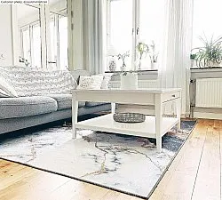 Wilton rug - Padova (black/white/gold)