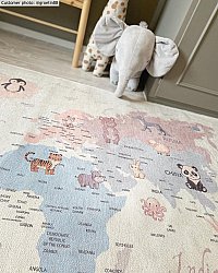 Childrens rugs - Animal Map (beige)