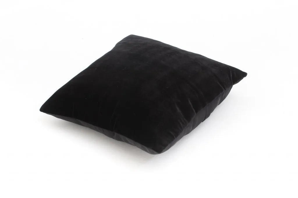 Velvet cushion (black) (cushion cover) 45 x 45 cm