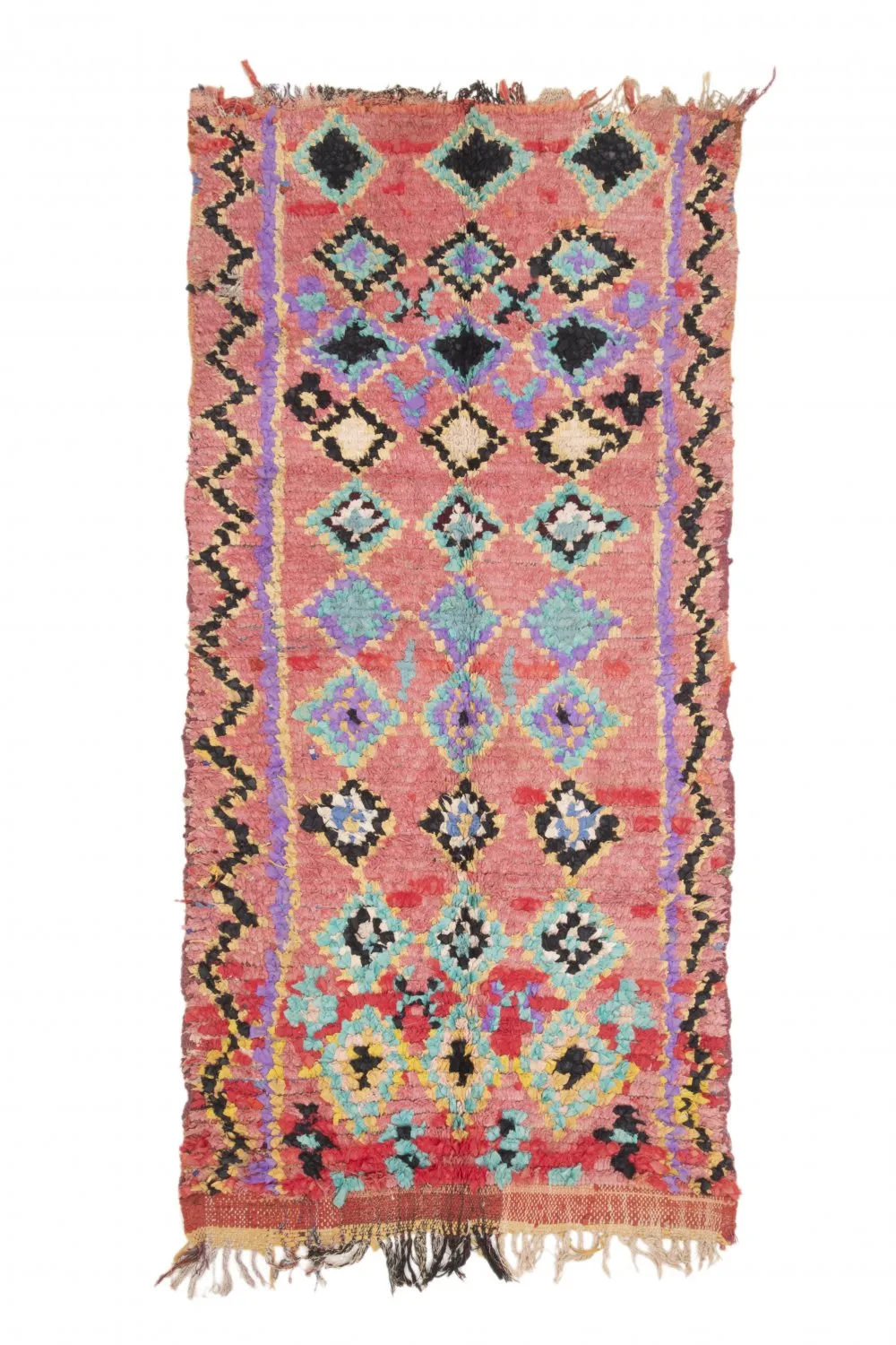 Moroccan Berber rug Boucherouite 240 x 105 cm