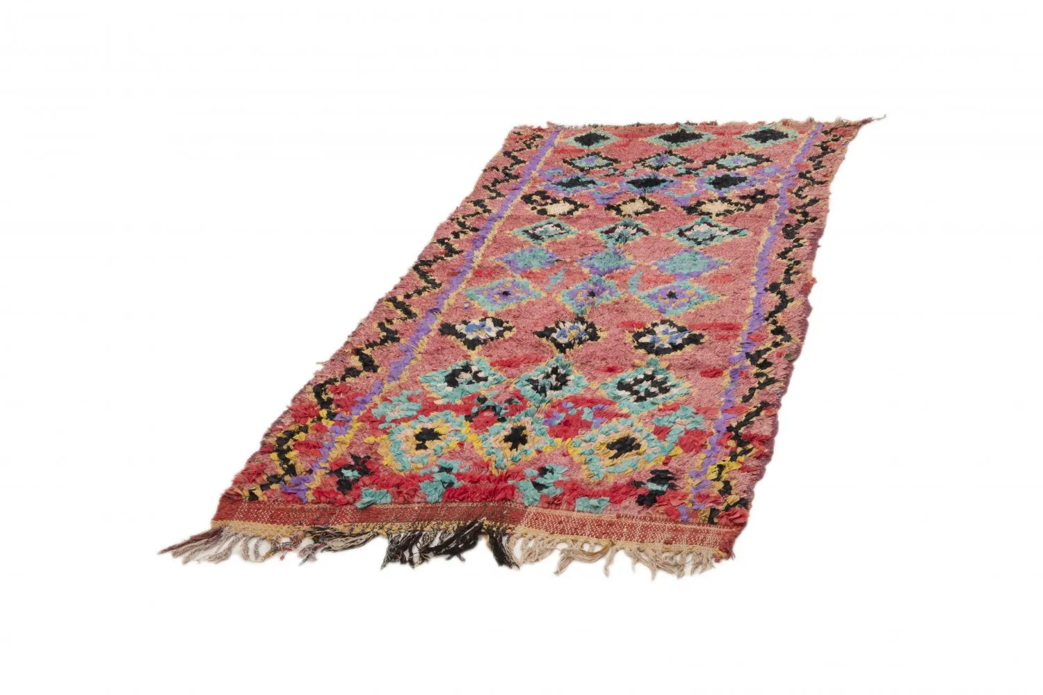 Moroccan Berber rug Boucherouite 240 x 105 cm