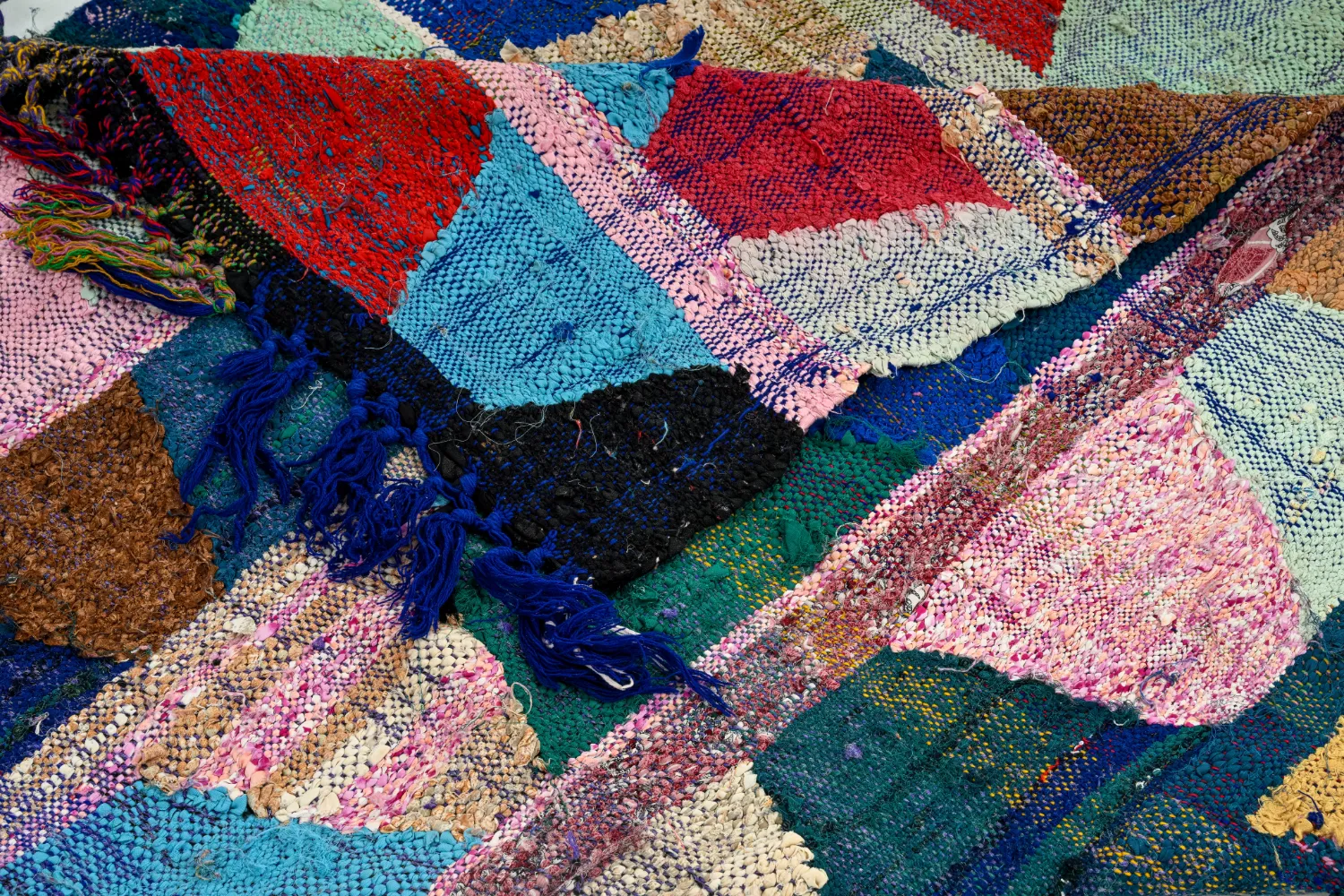 Moroccan Berber rug Boucherouite 140 x 290 cm