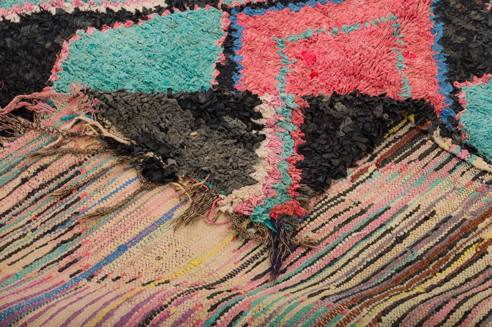 Moroccan Berber rug Boucherouite 235 x 135 cm