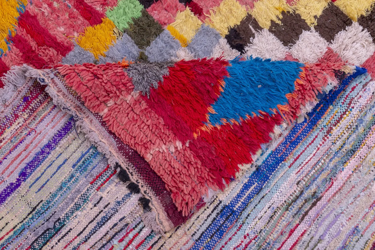 Moroccan Berber rug Boucherouite 240 x 140 cm