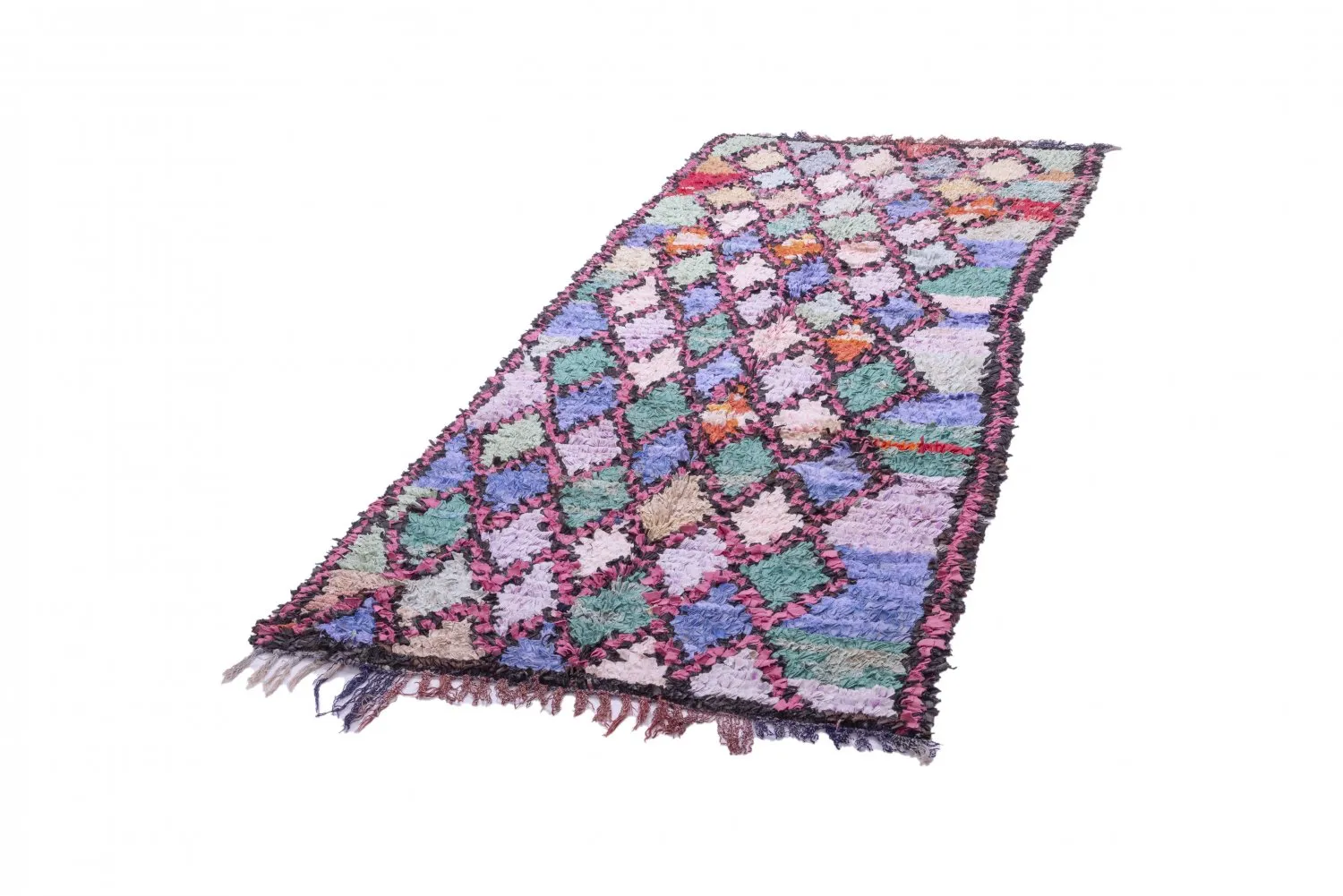 Moroccan Berber rug Boucherouite 245 x 100 cm