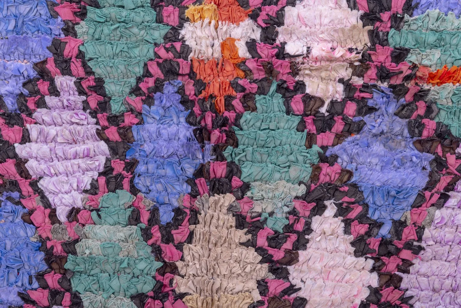 Moroccan Berber rug Boucherouite 245 x 100 cm