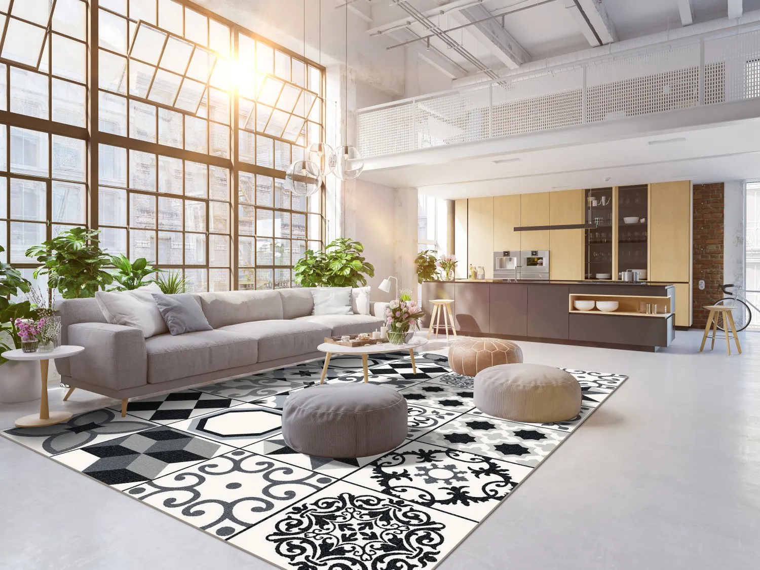 Wilton rug - Avent (beige/black)