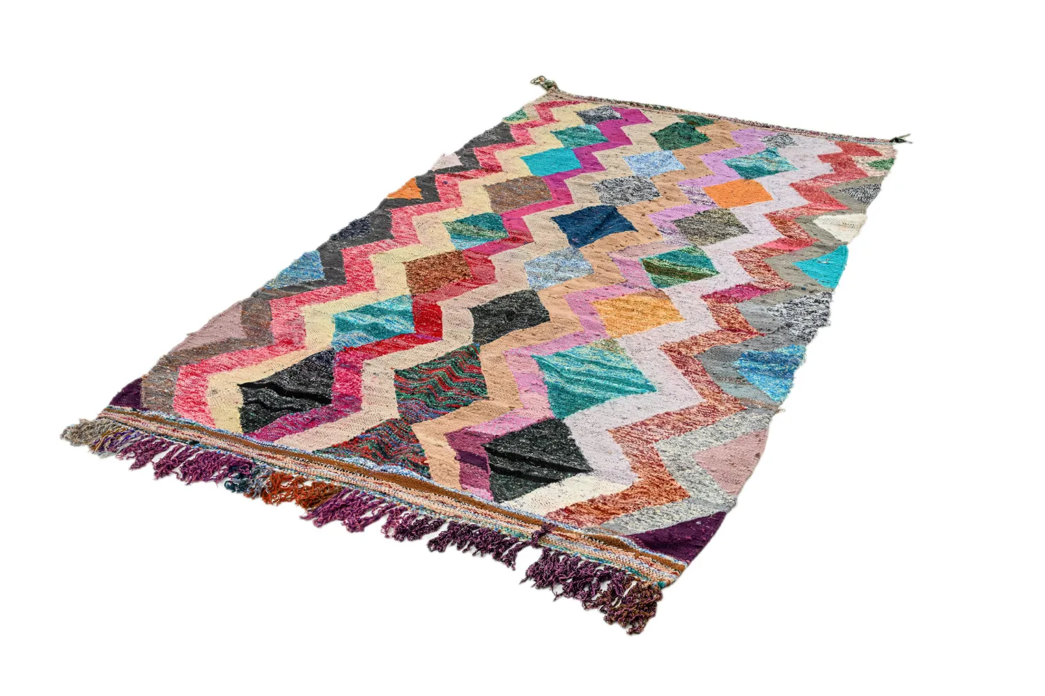 Moroccan Berber rug Boucherouite 135 x 260 cm