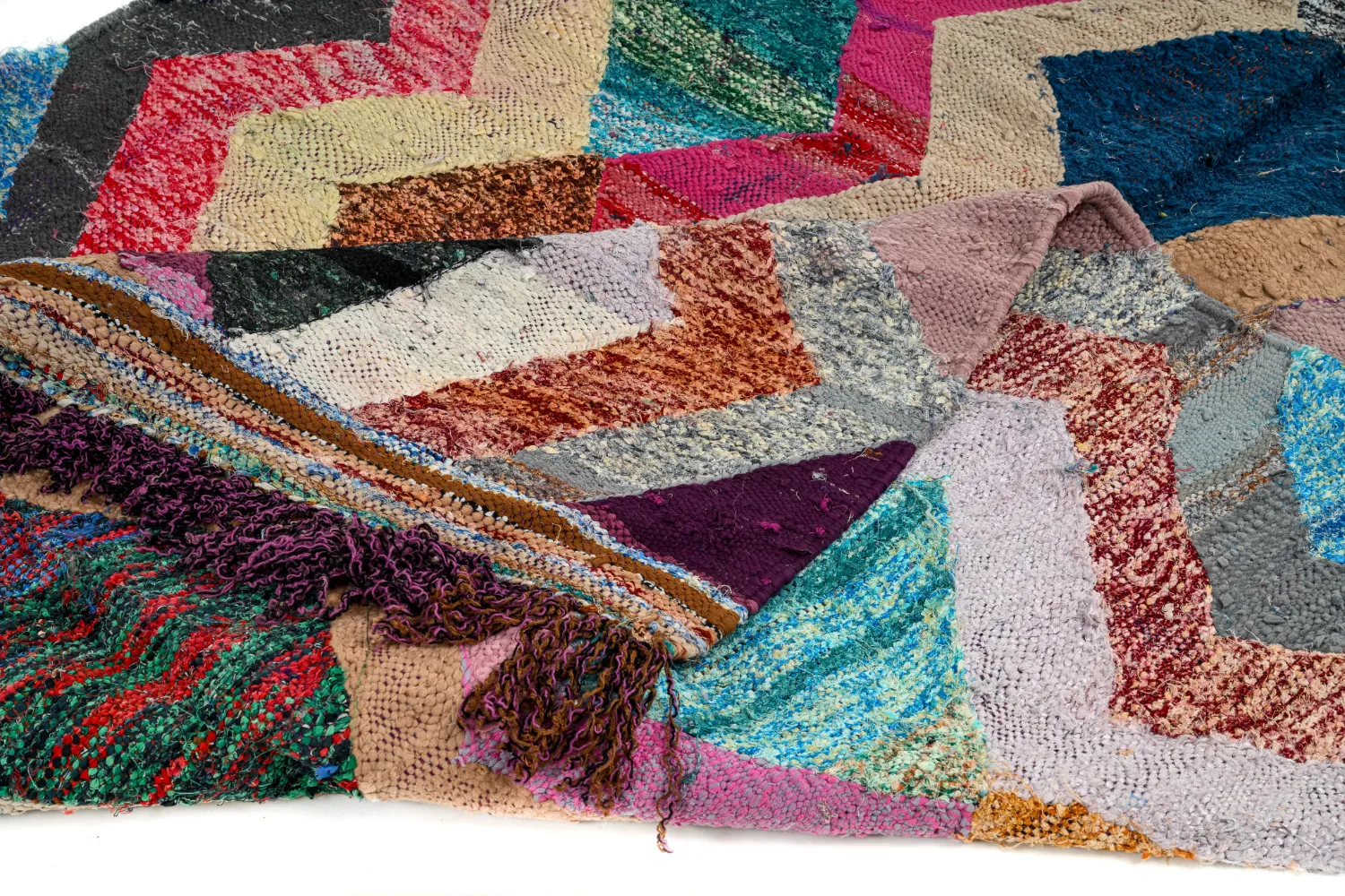 Moroccan Berber rug Boucherouite 135 x 260 cm