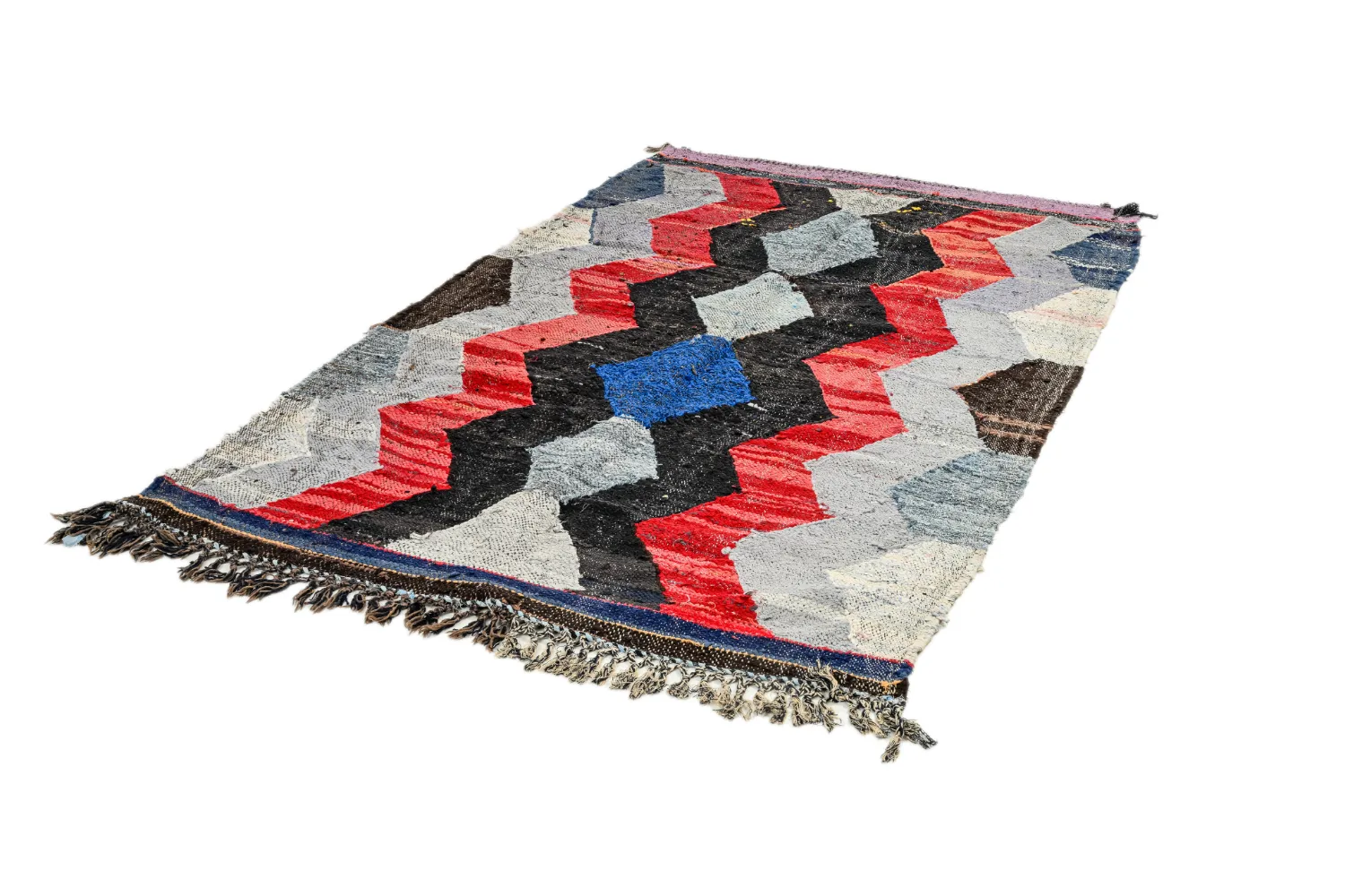 Moroccan Berber rug Boucherouite 135 x 225 cm