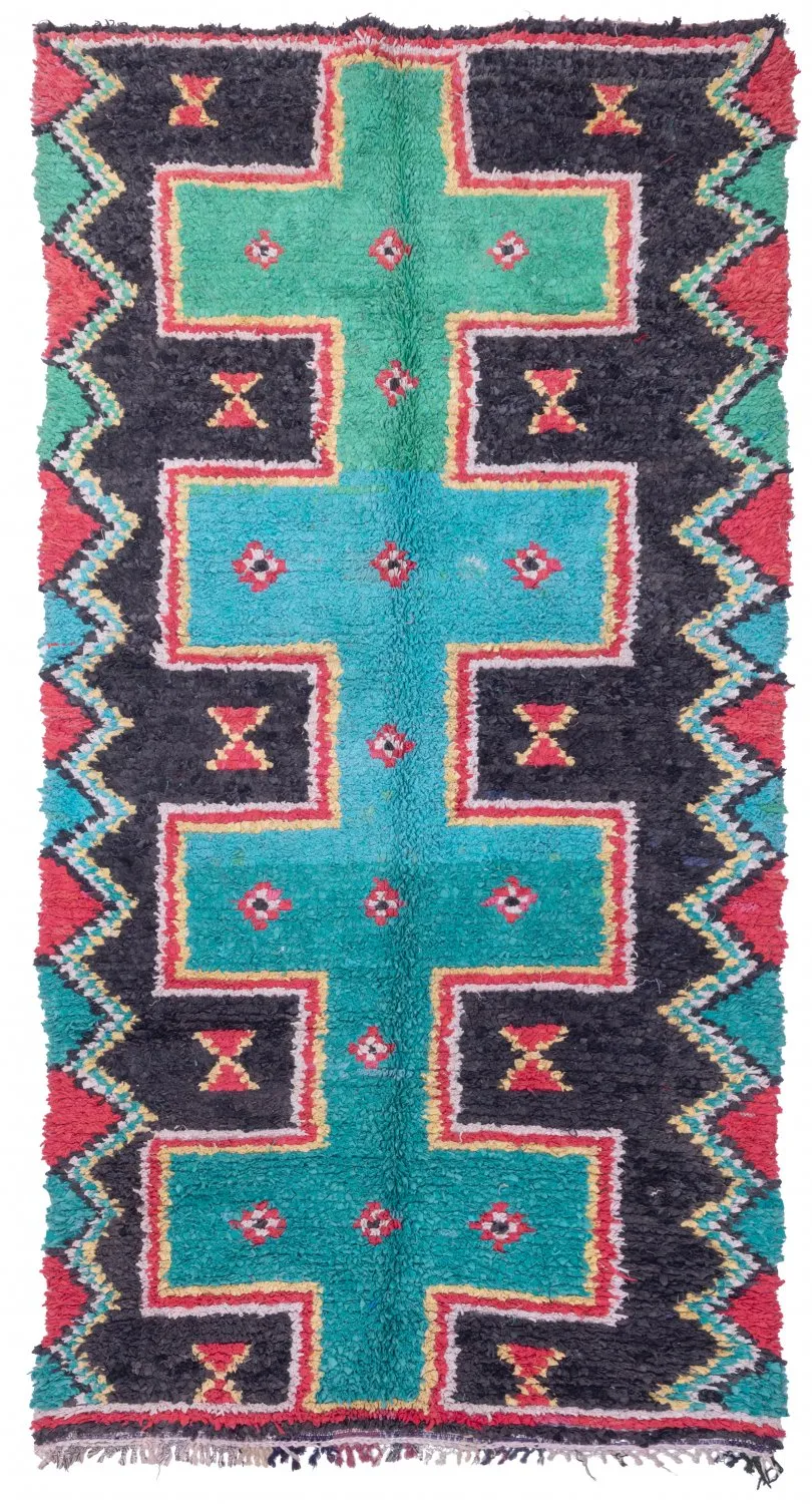 Moroccan Berber rug Boucherouite 310 x 160 cm