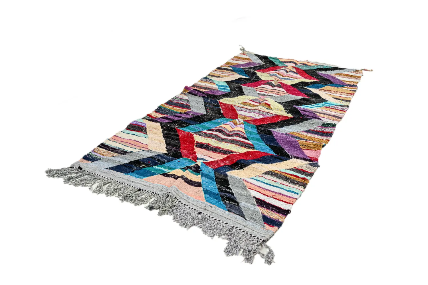 Moroccan Berber rug Boucherouite 140 x 290 cm
