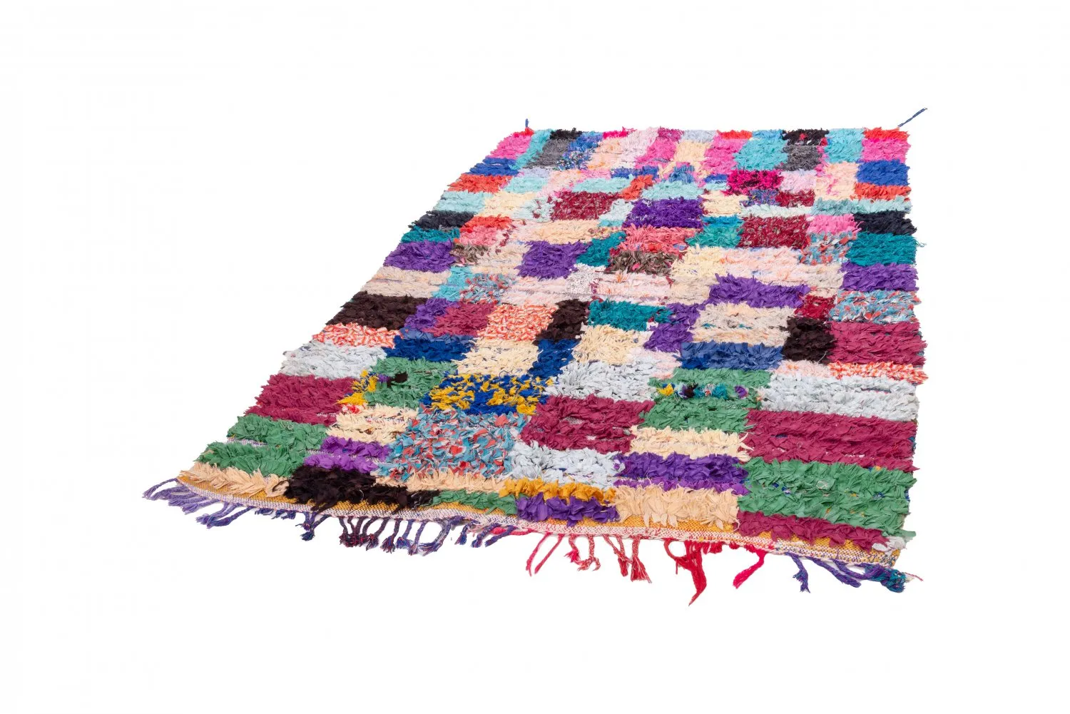 Moroccan Berber rug Boucherouite 210 x 150 cm