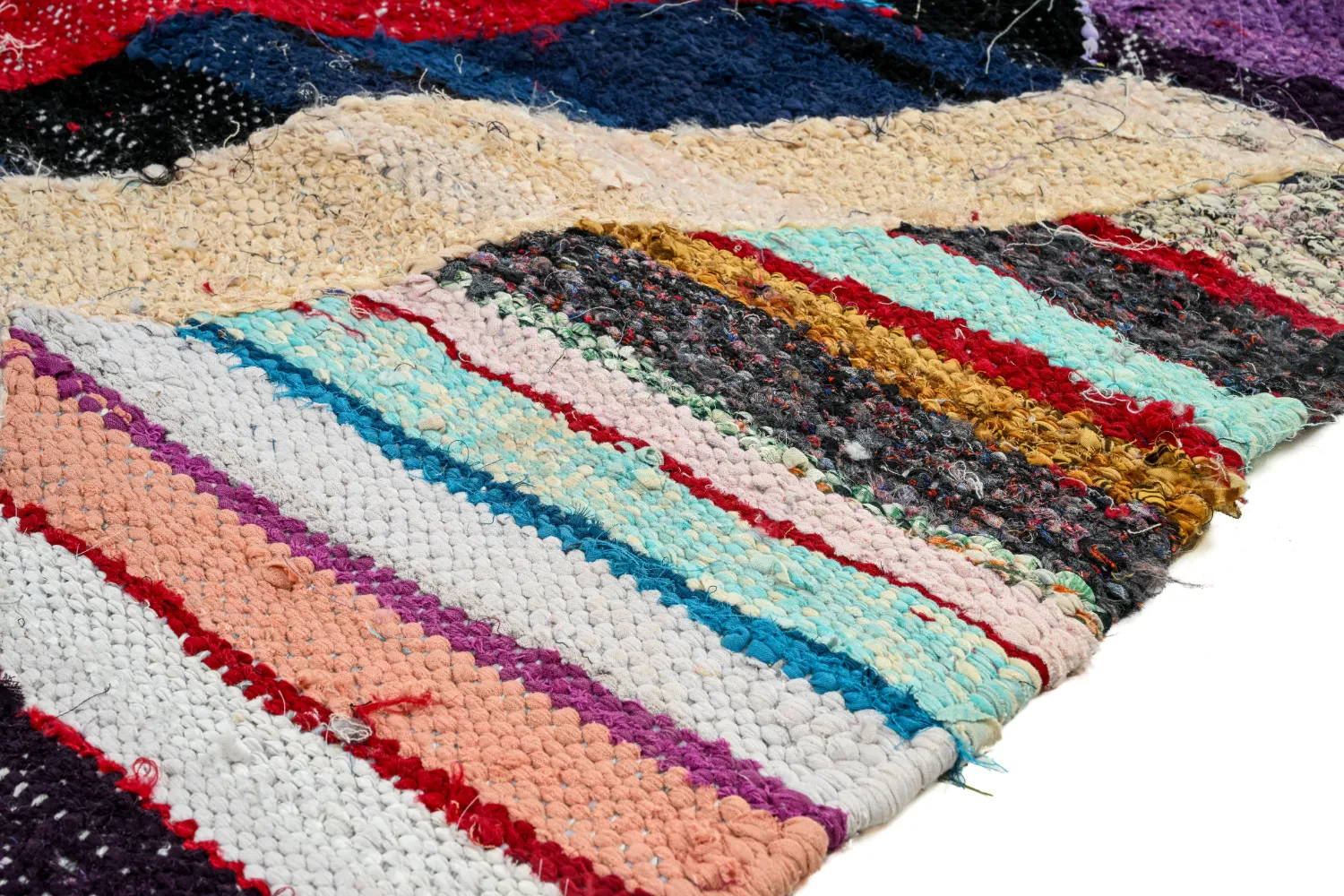 Moroccan Berber rug Boucherouite 140 x 290 cm