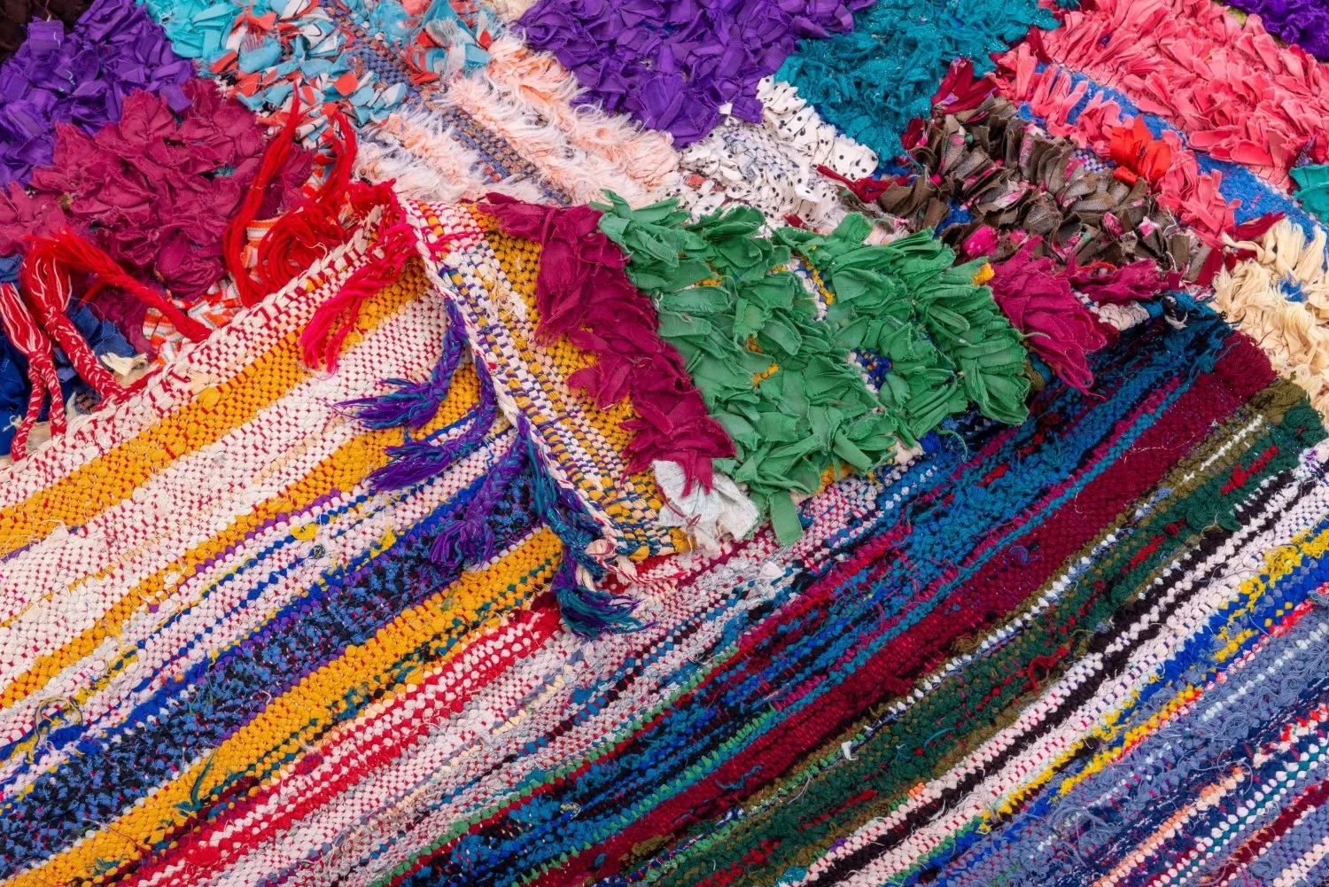 Moroccan Berber rug Boucherouite 210 x 150 cm