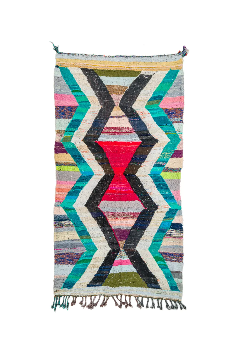Moroccan Berber rug Boucherouite 140 x 260 cm