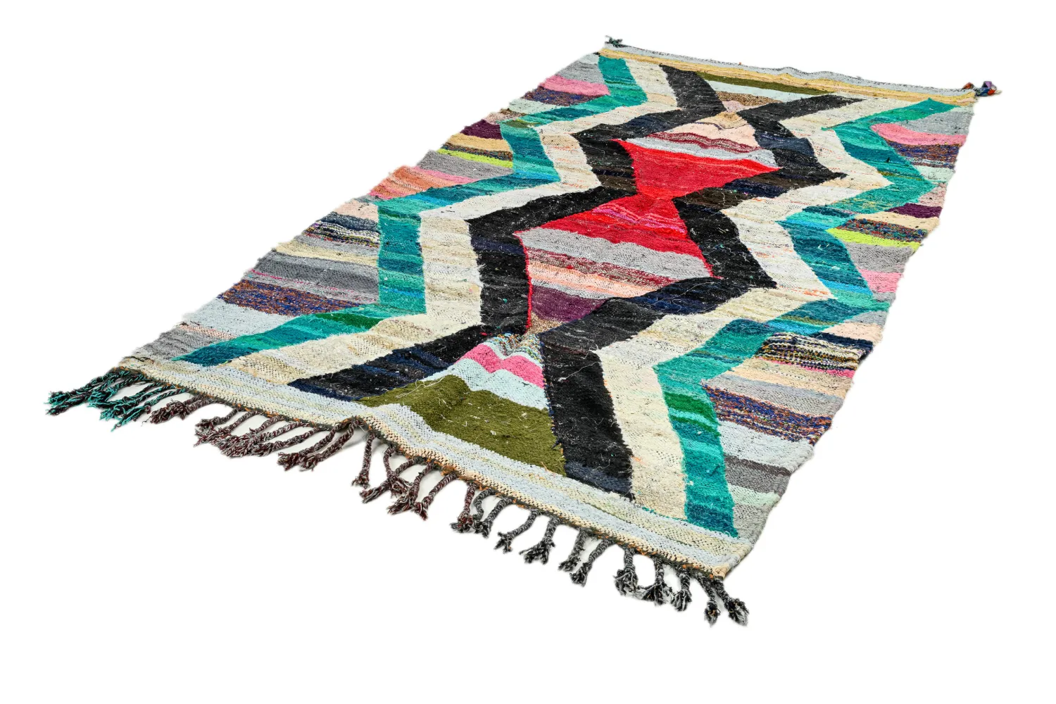 Moroccan Berber rug Boucherouite 140 x 260 cm