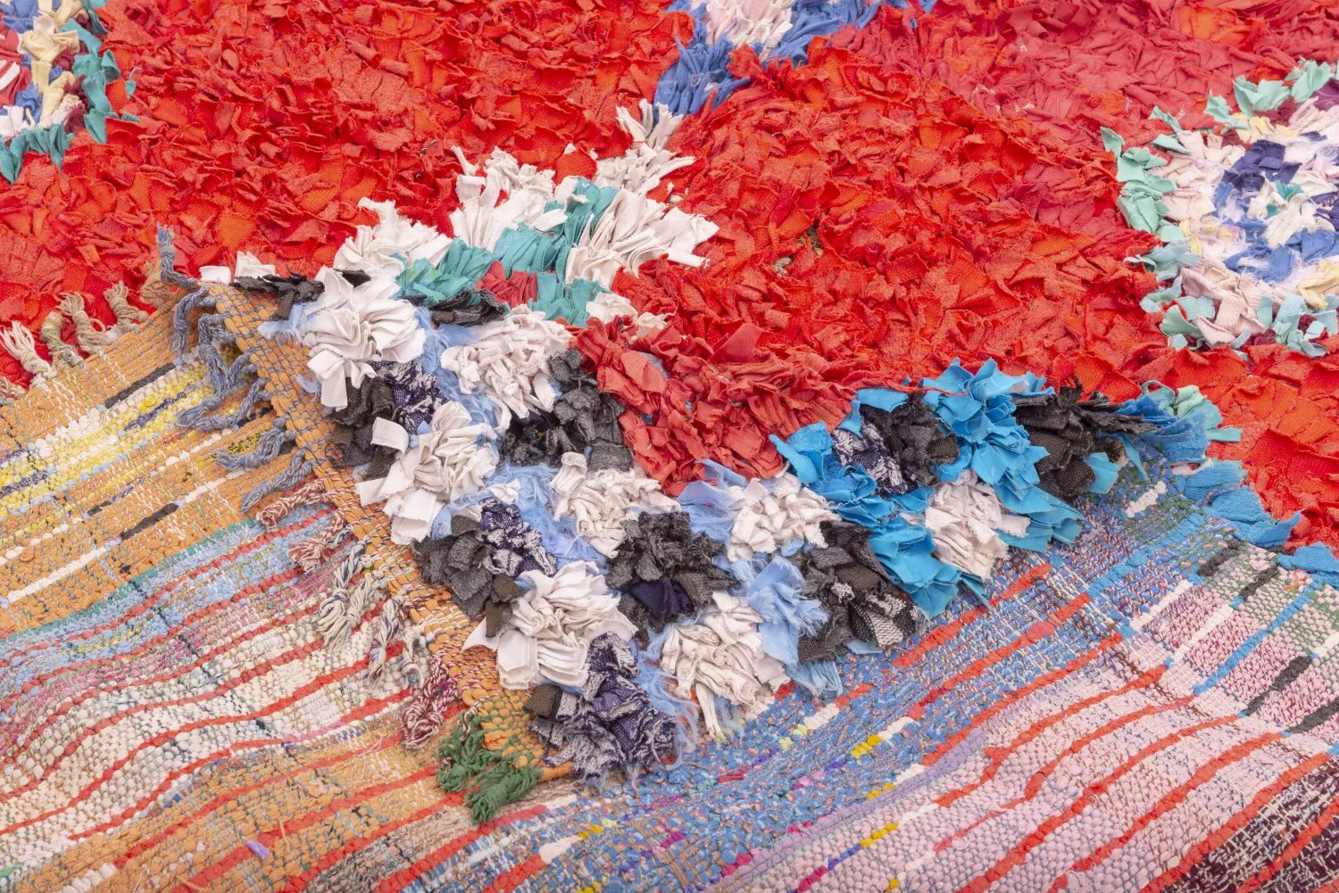 Moroccan Berber rug Boucherouite 295 x 150 cm