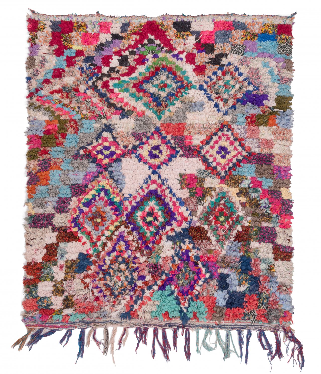 Moroccan Berber rug Boucherouite 210 x 175 cm