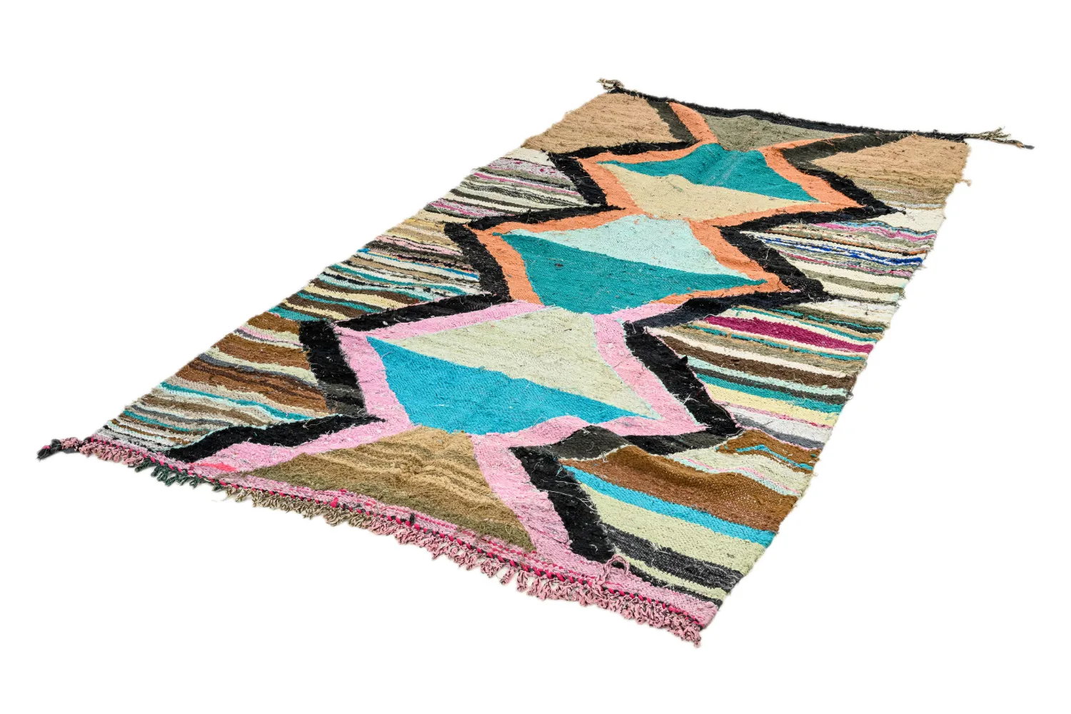 Moroccan Berber rug Boucherouite 135 x 265 cm