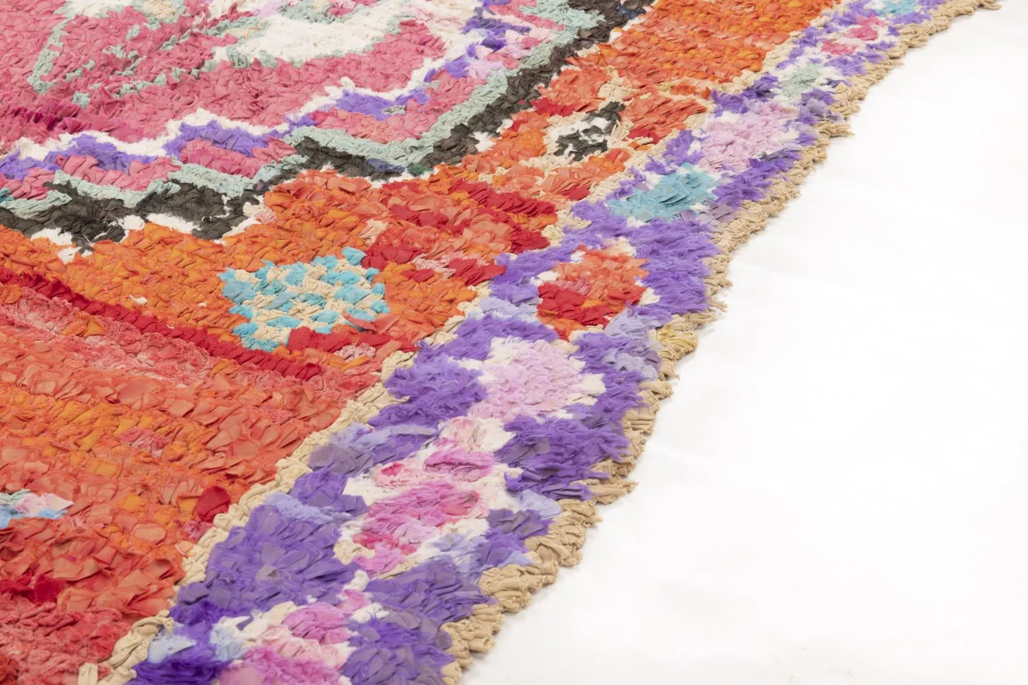 Moroccan Berber rug Boucherouite 220 x 105 cm