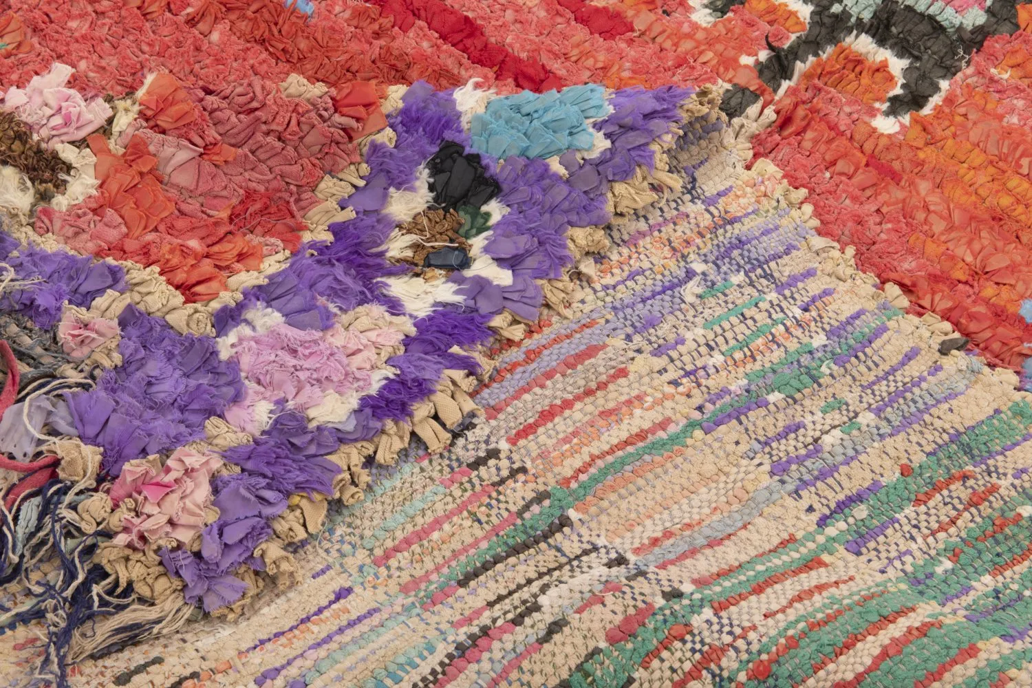 Moroccan Berber rug Boucherouite 220 x 105 cm
